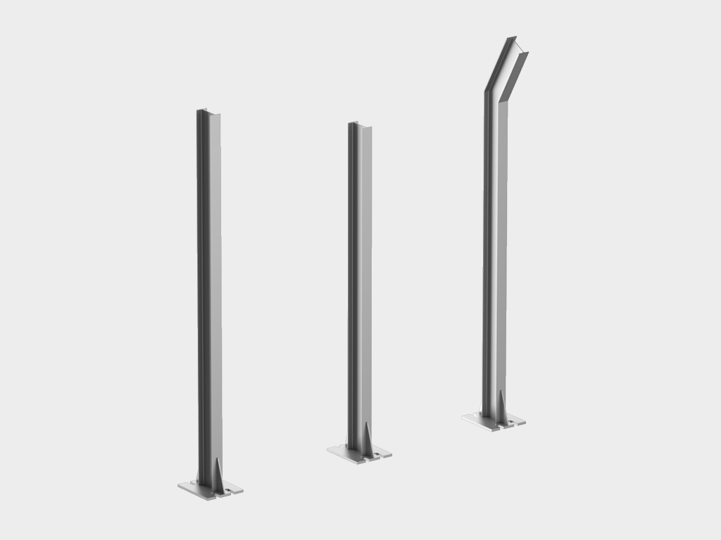 Akustik ekran ustunlari — bu hisoblash kesimiga ega dvutavr konstruktsiyasidan tashkil topgan, qattiq poydevorga payvandlangan konstruksiya hisoblanadi. Metall konstruktsiyalar uchun himoya va dekorativ qoplama sifatida issiq rux bilan qoplash, emal bo‘yicha bo‘yash yoki chang bo‘yash qo‘llaniladi.